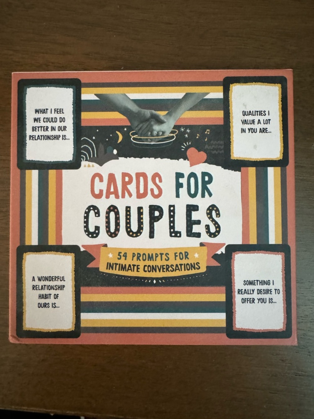 Cards for Couples Conversation Prompts — Orange & Black